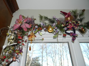 Christmas Decorations, magical fairy garland with crystalized fruit-left side
