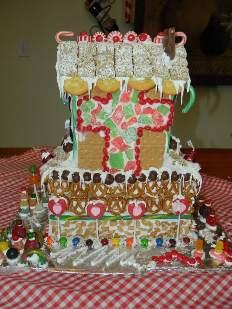 Large gingerbread house back