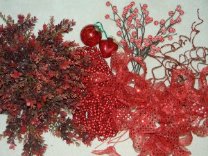 Recycled Christmas decorations for Valentine's Day