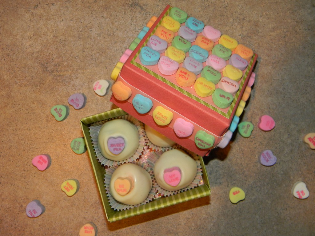 Conversation Heart Gift Box with Fruity Cake Balls