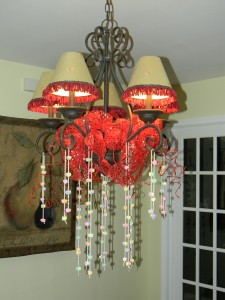 How to Decorate your chandelier for Valentine's Day