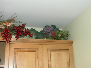 Decorating above Kitchen Cabinets, adding cabbages