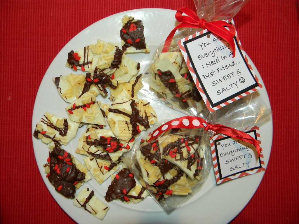 Potato Chip Bark and Valentine messages