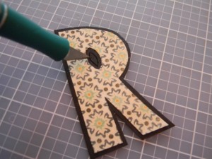 Owl Scrapbook Layout, matting letters