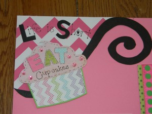 Cupcake scrapbook layout title
