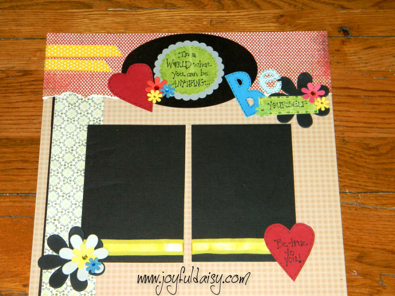 Be Yourself Heart Scrapbook Layout