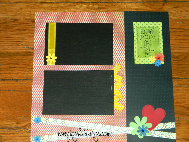 Be yourself heart scrapbook layout
