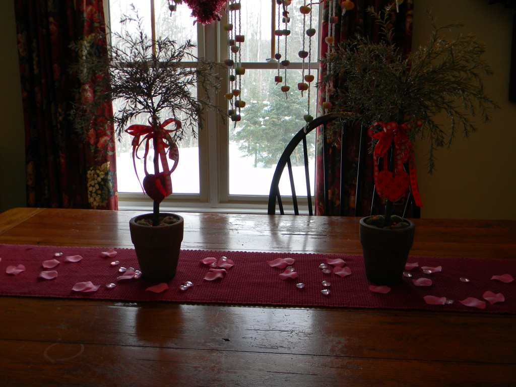 Valentine Decorations, dining room table
