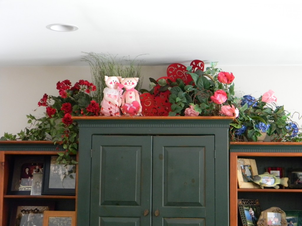 Valentine Decorations- above armoire