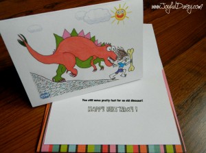 Dinosaur birthday card 5x7