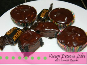 brownies, riesen, caramel brownies, Riesen brownie bites, chocolate ganache