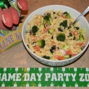 game day pasta salad, tailgating foods, super bowl foods, pasta salad,salad