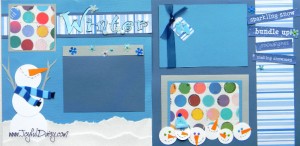 scrapbooking, scrapbook layouts, scrapbook layout, winter scrapbook page ideas, snowman scrapbook layout