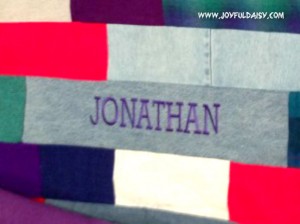 recycled jean quilt personalize