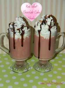 red velvet, cake shake, red velvet cake, chocolate shake