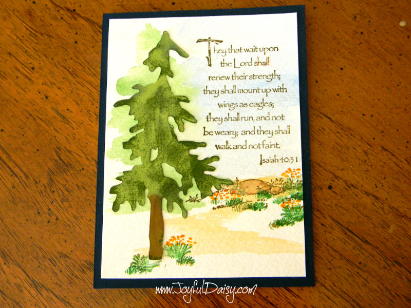 watercolor rubber stamped handmade card