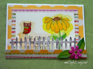 picket fence watercolor card