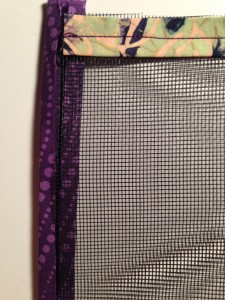 Recycled Jean Accessory Organizer screen for earrings