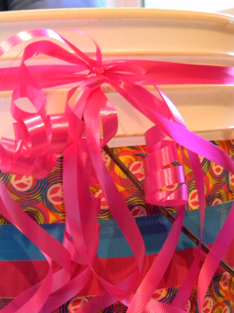 duck tape wrapping paper organizer