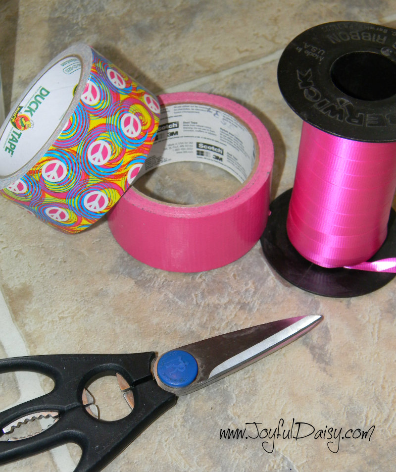 duck tape crafts and organization wrapping paper bin supplies