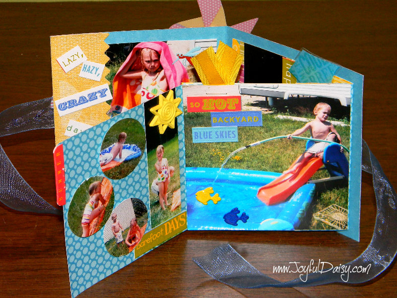 mini scrapbook card open and up 2