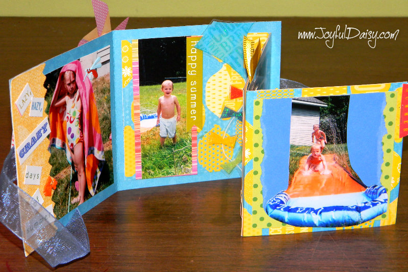 mini scrapbook card open and up