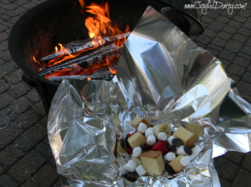 campfire dessert bar precooked and fire