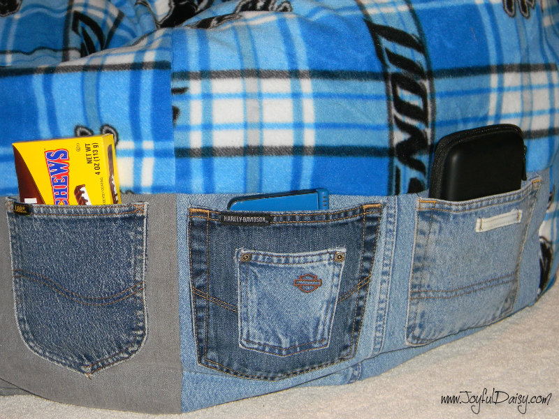 how to make a bean bag with recycled jeans