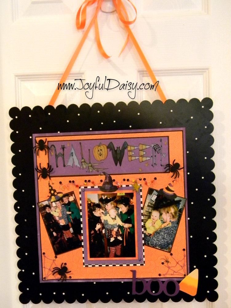 Halloween decoration with scrapbook pages