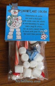 Snowflake Cocoa Gift Bags with Snowman Label