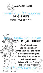 Snowflake Cocoa Label Black & WhiteWATERMARKED