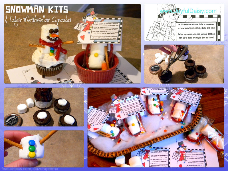snowman kits and winter cupcakes