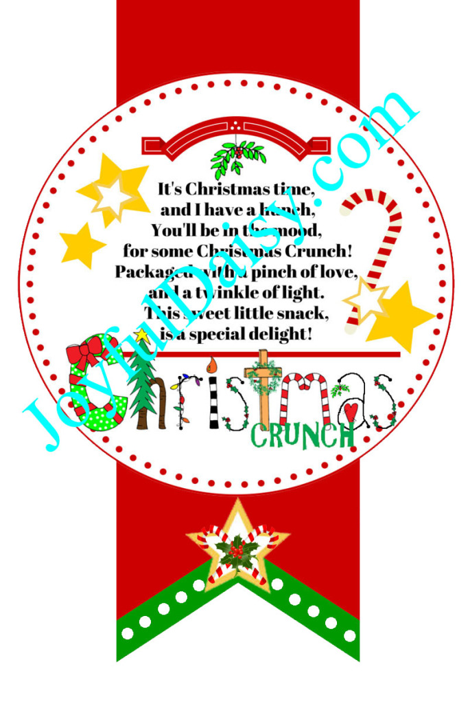 Christmas Crunch Red and green sash tag2WATERMARKED