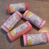 craft tubes with valetine piles of smiles tags