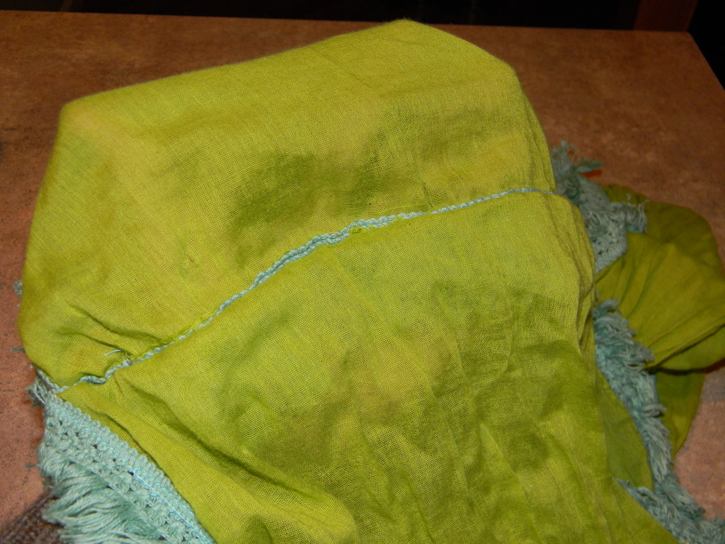 lime linen fringed scarf makeover