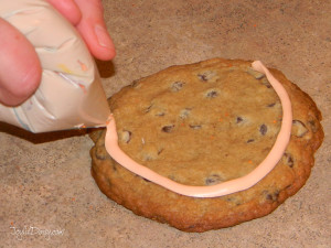 decorating chocolate chip cookies