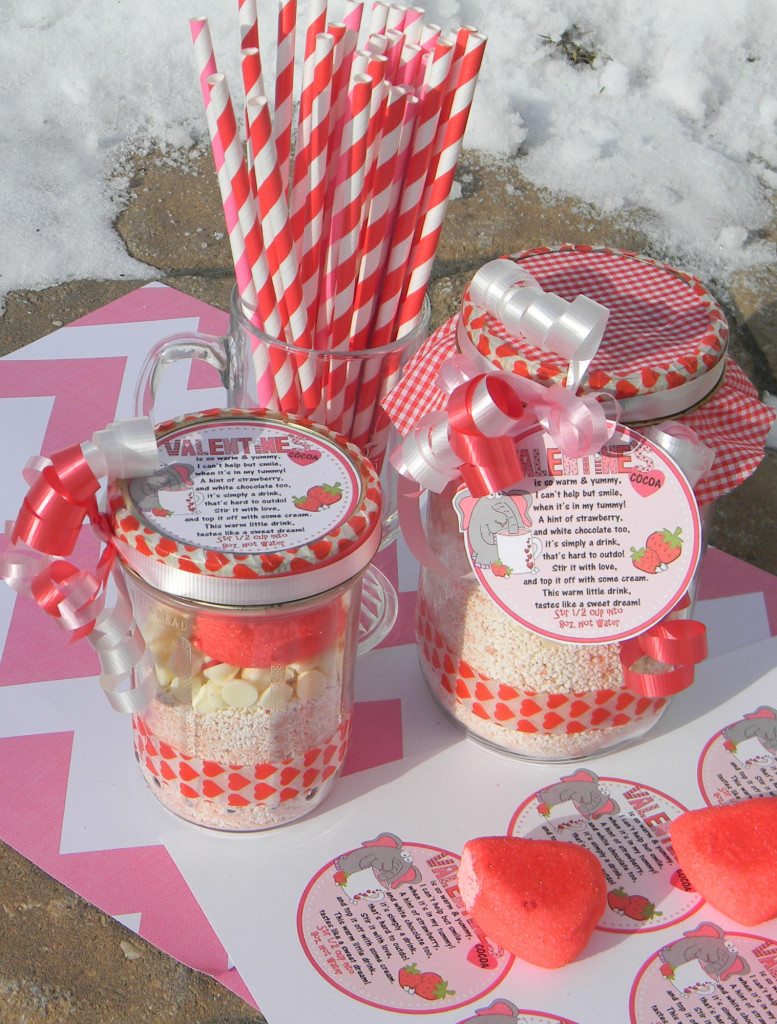 valentine cocoa jar mix and tags