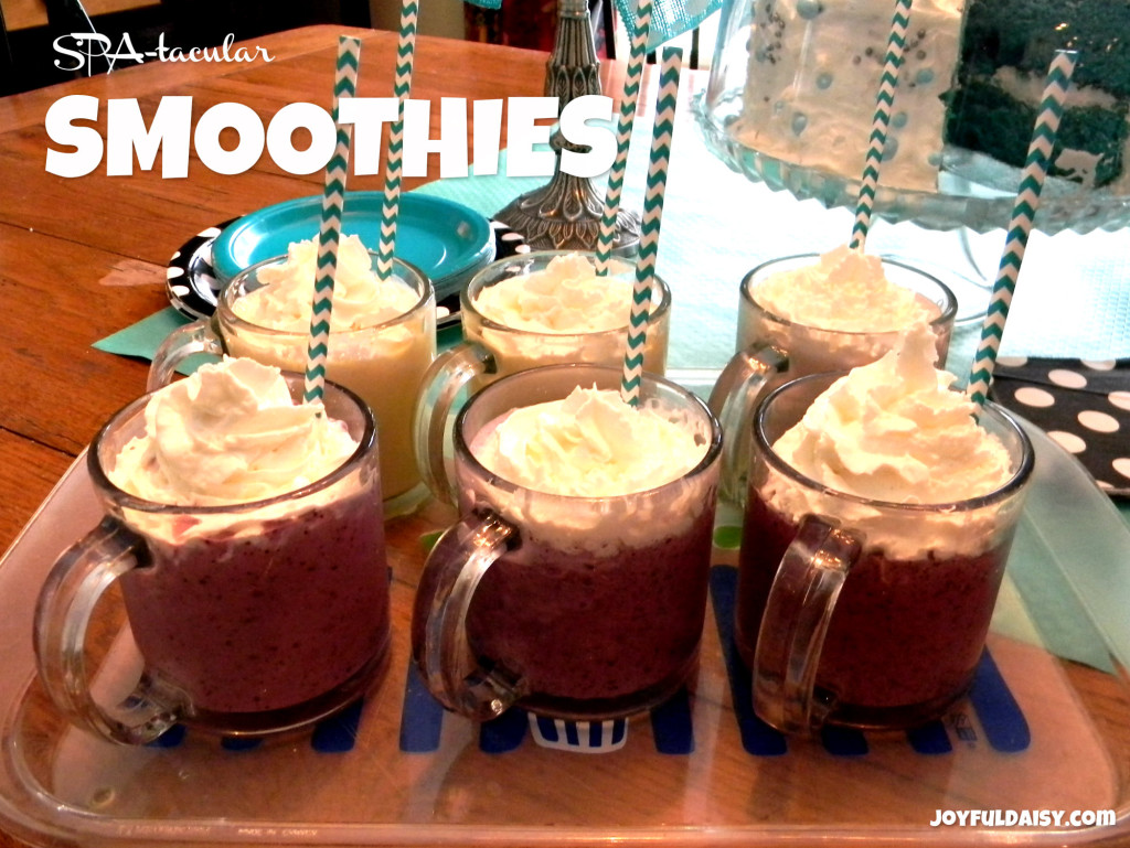 spa party smoothie drinks