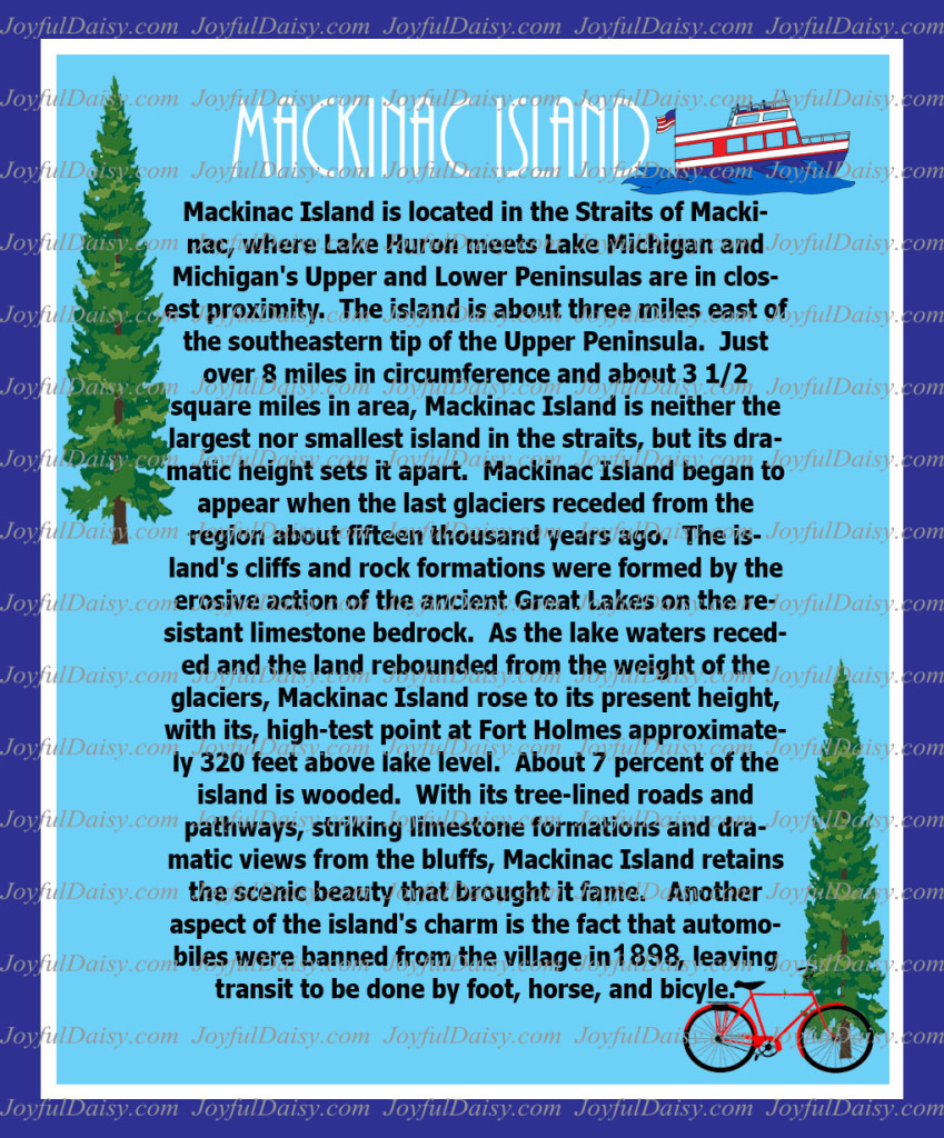 Mackinac Island Information Facts Card Watermarkded
