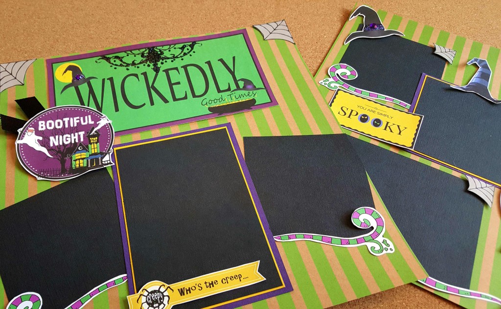 Wickedly Good Times halloween scrapbook pages