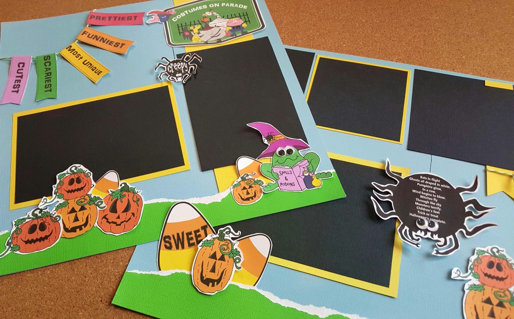 Costumes on parade halloween scrapbook pages