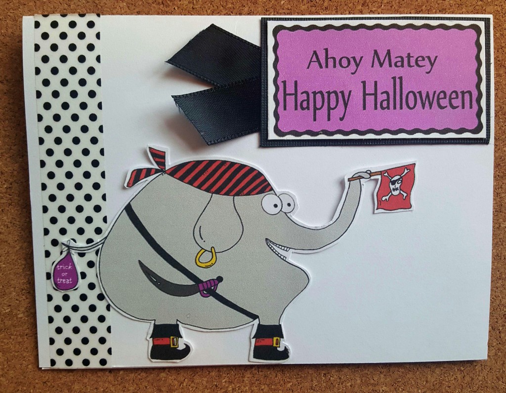 pirate elephant halloween card