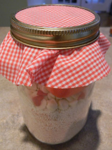 valentine cocoa mix in gift jar