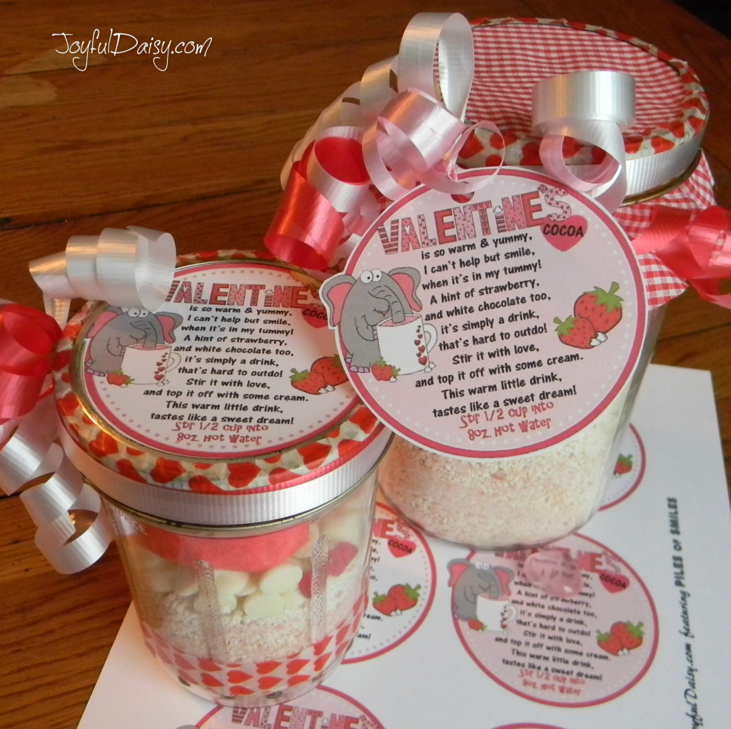 valentine cocoa mix jar gifts