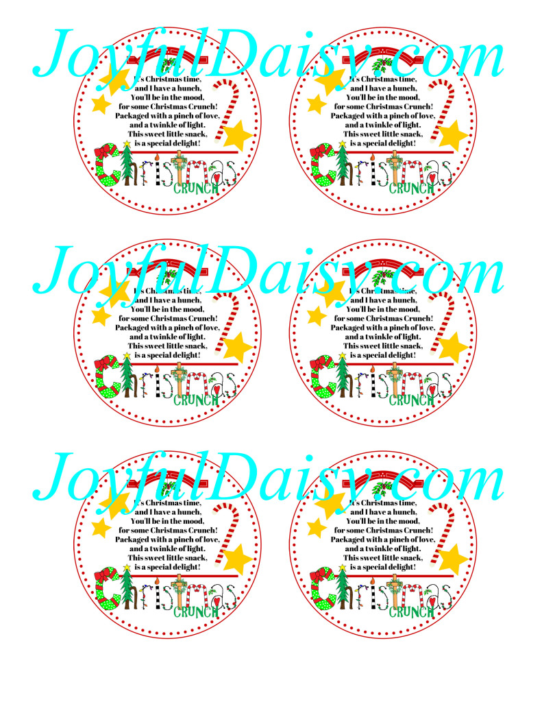 Christmas Crunch Large Round Labels WATERMARKED