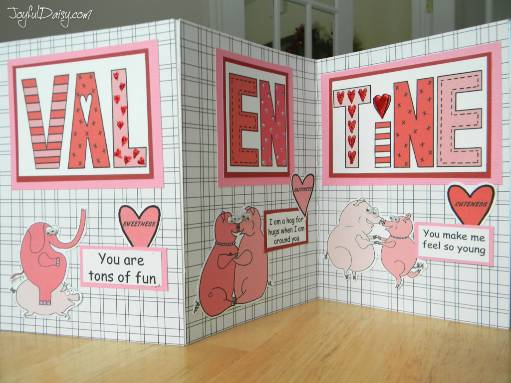 valentine tri fold piles of smiles card